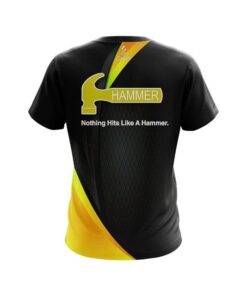 Alternative view of Hammer Carbon Yellow Swirl CoolWick Bowling Jersey