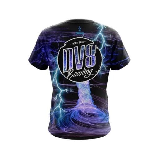 DV8 Electrical Tornado Black CoolWick Bowling Jersey - Image 2