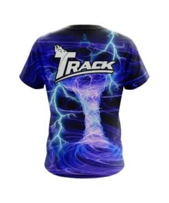 Alternative view of Track Electrical Tornado Blue CoolWick Bowling Jersey