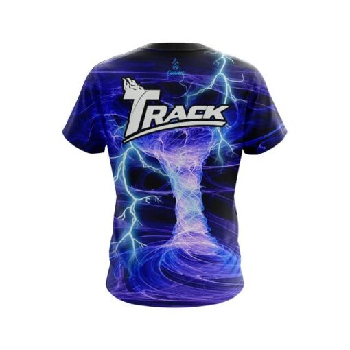Track Electrical Tornado Blue CoolWick Bowling Jersey - Image 2