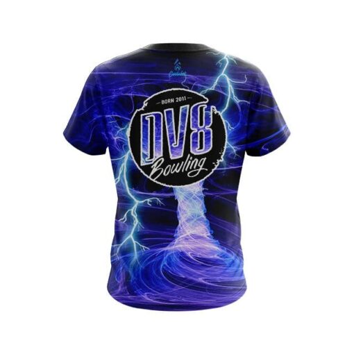 DV8 Electrical Tornado Blue CoolWick Bowling Jersey - Image 2