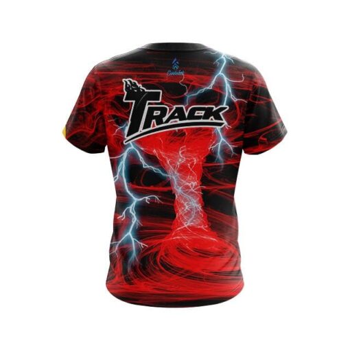Track Electrical Tornado Red CoolWick Bowling Jersey - Image 2
