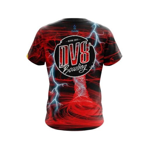 DV8 Electrical Tornado Red CoolWick Bowling Jersey - Image 2