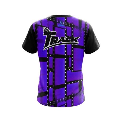 Track Movie Reel Purple CoolWick Bowling Jersey - Image 2