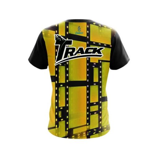 Track Movie Reel Yellow CoolWick Bowling Jersey - Image 2