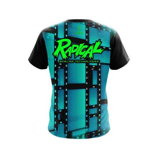 Radical Movie Reel Aqua CoolWick Bowling Jersey - Image 2