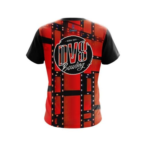 DV8 Movie Reel Orange CoolWick Bowling Jersey - Image 2