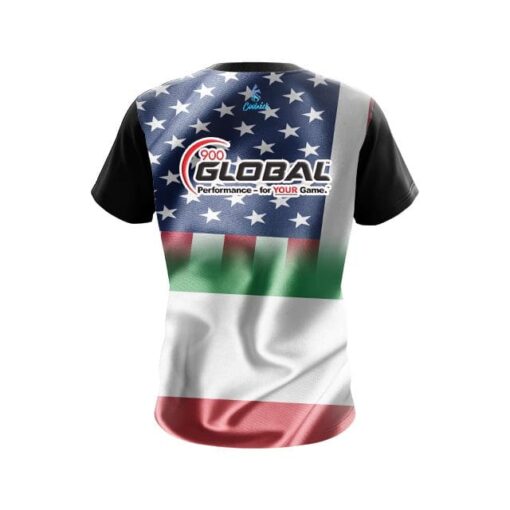 900 Global USA Italian Flag CoolWick Bowling Jersey - Image 2