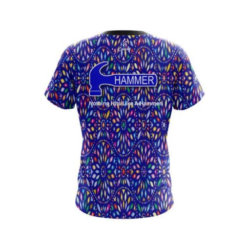 Hammer Kaleidoscope Blue CoolWick Bowling Jersey - Image 2