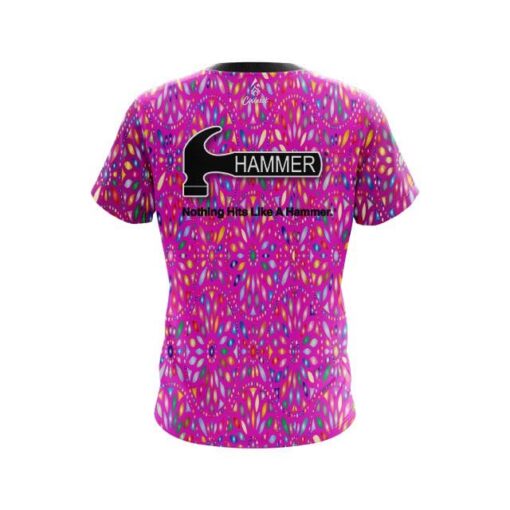Hammer Kaleidoscope Pink CoolWick Bowling Jersey - Image 2