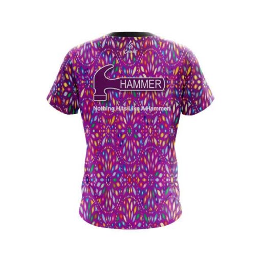 Hammer Kaleidoscope Purple CoolWick Bowling Jersey - Image 2