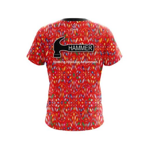 Hammer Kaleidoscope Red CoolWick Bowling Jersey - Image 2