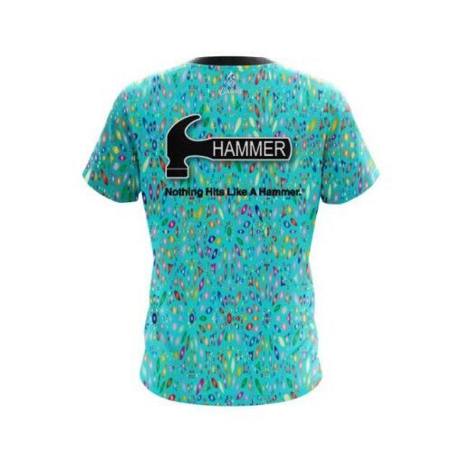 Hammer Kaleidoscope Teal CoolWick Bowling Jersey - Image 2