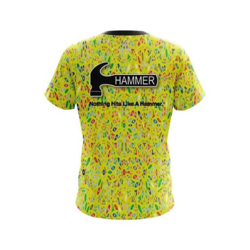 Hammer Kaleidoscope Yellow CoolWick Bowling Jersey - Image 2