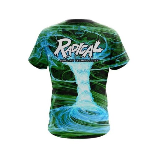 Radical Electrical Tornado Green CoolWick Bowling Jersey - Image 2