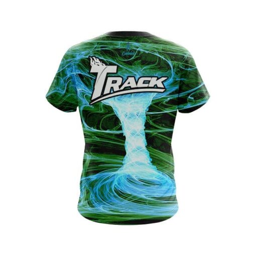 Track Electrical Tornado Green CoolWick Bowling Jersey - Image 2