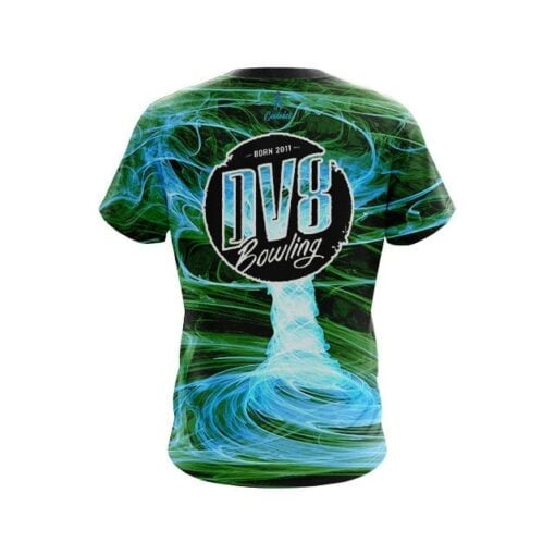 DV8 Electrical Tornado Green CoolWick Bowling Jersey - Image 2