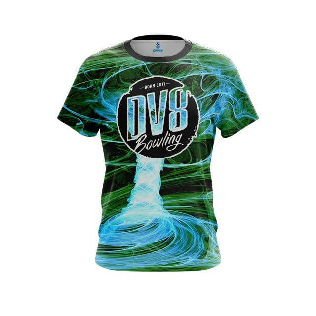 DV8 Electrical Tornado Green CoolWick Bowling Jersey