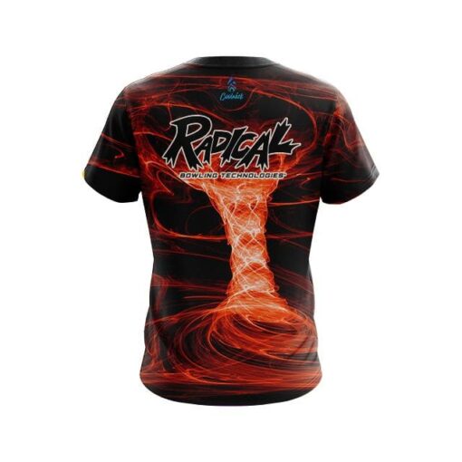 Radical Electrical Tornado Orange CoolWick Bowling Jersey - Image 2