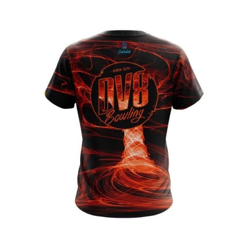 DV8 Electrical Tornado Orange CoolWick Bowling Jersey - Image 2