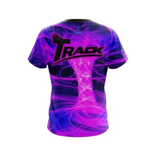 Track Electrical Tornado Pink CoolWick Bowling Jersey - Image 2