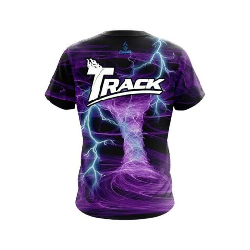 Track Electrical Tornado Purple CoolWick Bowling Jersey - Image 2