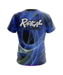 Alternative view of Radical Energy Swirls Blue CoolWick Bowling Jersey