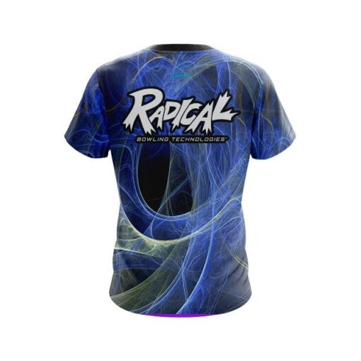 Radical Energy Swirls Blue CoolWick Bowling Jersey - Image 2
