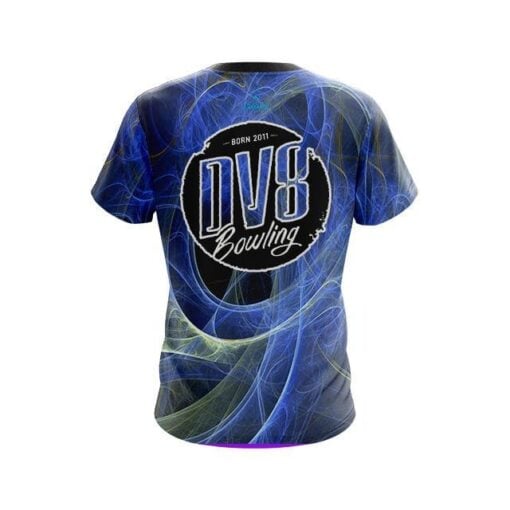 DV8 Energy Swirls Blue CoolWick Bowling Jersey - Image 2
