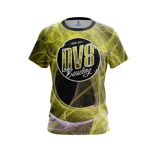 DV8 Energy Swirls Yellow CoolWick Bowling Jersey