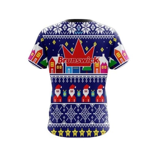 Brunswick Dirty Santa Blue CoolWick Bowling Jersey - Image 2