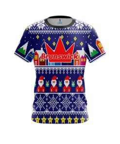 Brunswick Dirty Santa Blue CoolWick Bowling Jersey