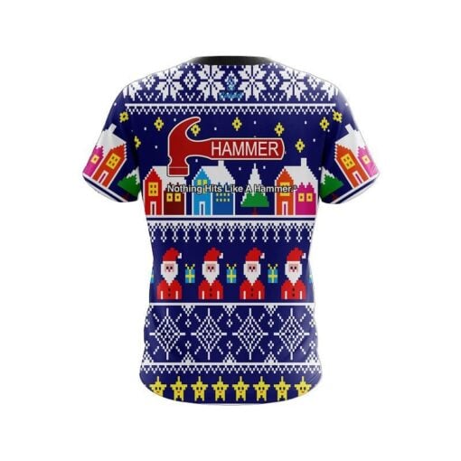 Hammer Dirty Santa Blue CoolWick Bowling Jersey - Image 2