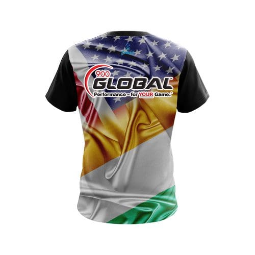 900 Global Ireland USA Flag Shirt CoolWick Bowling Jersey - Image 2