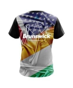 Alternative view of Brunswick Ireland USA Flag Shirt CoolWick Bowling Jersey