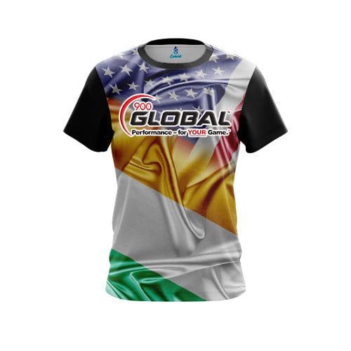 900 Global Ireland USA Flag Shirt CoolWick Bowling Jersey