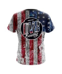 Alternative view of DV8 Rustic USA Flag Shirt CoolWick Bowling Jersey