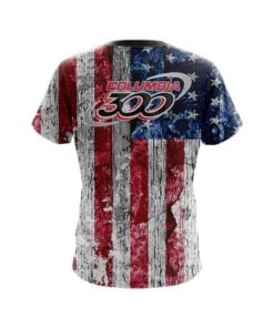 Alternative view of Columbia 300 Rustic USA Flag Shirt CoolWick Bowling Jersey