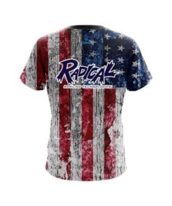 Alternative view of Radical Rustic USA Flag Shirt CoolWick Bowling Jersey
