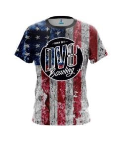 DV8 Rustic USA Flag Shirt CoolWick Bowling Jersey