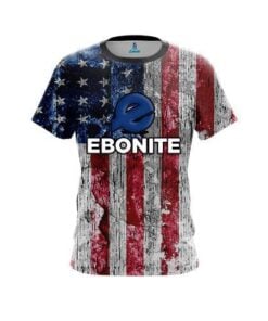 Ebonite Rustic USA Flag Shirt CoolWick Bowling Jersey