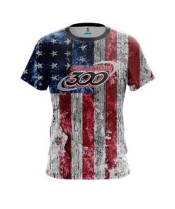 Columbia 300 Rustic USA Flag Shirt CoolWick Bowling Jersey