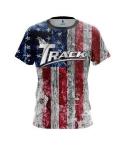 Track Rustic USA Flag Shirt CoolWick Bowling Jersey