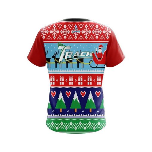 Track Dirty Santa Red CoolWick Bowling Jersey - Image 2