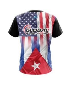 Alternative view of 900 Global USA Cuban Flag CoolWick Bowling Jersey