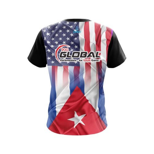900 Global USA Cuban Flag CoolWick Bowling Jersey - Image 2
