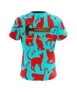 Alternative view of Hammer Aqua Red Cat CoolWick Bowling Jersey