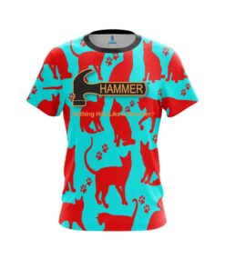 Hammer Aqua Red Cat CoolWick Bowling Jersey
