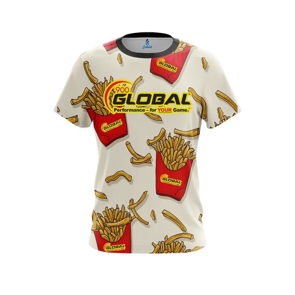 900 Global French Fries White CoolWick Bowling Jersey