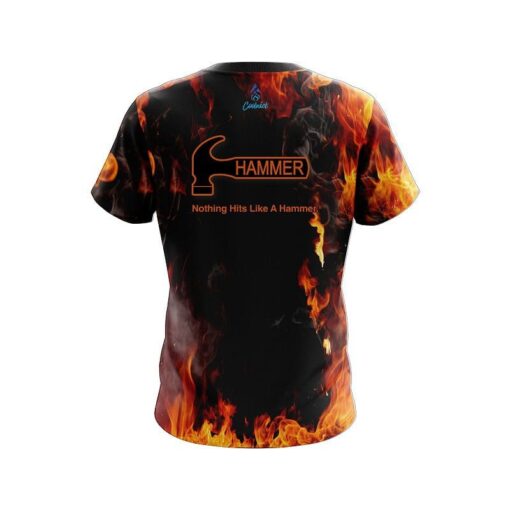 Hammer Orange Flame  CoolWick Bowling Jersey - Image 2
